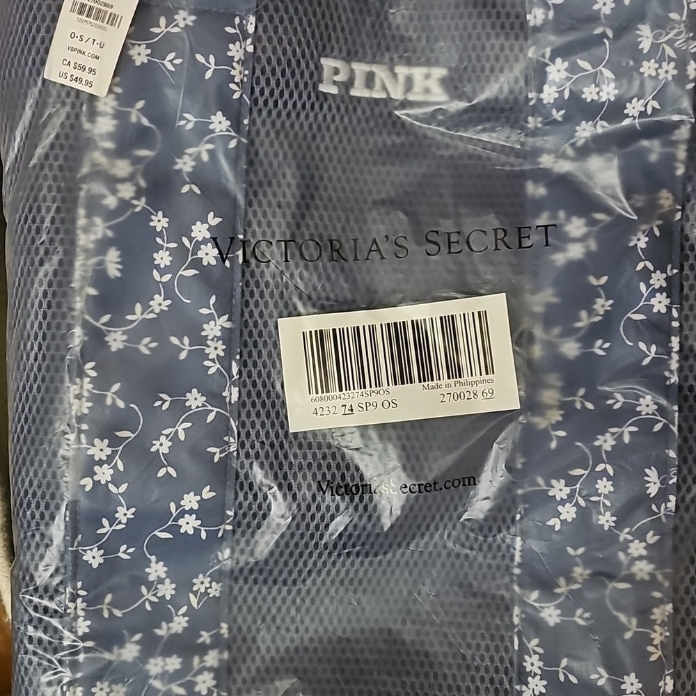VS PINK MESH FLORAL TOTE• 2025• - Picture 5 of 8